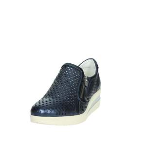 Cinzia Soft Chaussures de marche pour femmes IV119827 SS Bleu en cuir perforé avec semelle compensée confortable - Product Image 5
