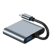 Adaptateur USB C 4 en 1 vers double HDMI, convertisseur vidéo USB 3.1 Type C vers double écran HDMI, hub USB 3.0 PD 4K pour MacBook iMac