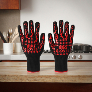 Logo personnalisé Mitaine de <span class=keywords><strong>four</strong></span> Cuisine Anti-Chaleur Grill Bbq Gants Silicone Résistant à la Chaleur Gants BBQ Grill Gants <span class=keywords><strong>Pour</strong></span> Cuisson Cuisson Cuisson - Product Image 1