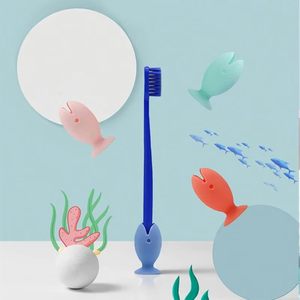 Silicone Electric Kids Toothbrush Holder Stand Wallmounted Foldable Organizer Hanger for Bathroom Shower Kitchen Standing Type - Product Image 2