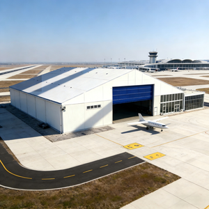 hangar طائرة من هيكل فولاذي خفيف الوزن جاهزة الصنع بتصميم عصري مخصص حسب الطلب في الصين بسعر المصنع - Product Image 1