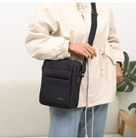 Petit sac bandoulière en polyester, multi-compartiments, réglable, léger, pour le quotidien, les voyages, sac messager pour téléphone, sac à bandoulière avec fermeture éclair