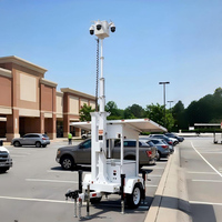 Remorque de sécurité solaire mobile avec mât télescopique, tour de surveillance hors réseau pour chantier avec haut-parleur à klaxon
