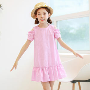 Nouvelles Robes de Demoiselle d'Honneur en Tulle Rose à Pois, Modèle Hi-low, pour Enfants Musulmans, Dernière Production Premium, Achat Direct auprès d'un Fournisseur Chinois - Product Image 2