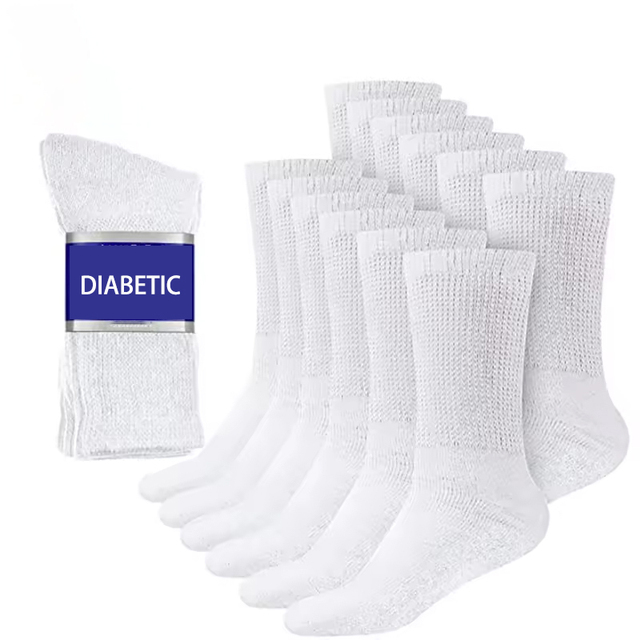 KANGYI Custom Cotton Moisture Wicking Keep Warm Soft Toe Loose Socks Crew Mid-calf Bamboo Diabetic Sock