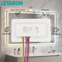 Fournisseur en gros Miroir de salle de bain DC12/24V IP20 avec fonction anti-buée, variateur CCT et interrupteur à capteur de mouvement pour solutions d'éclairage de salle de bain