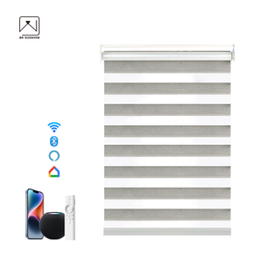 Persianas Zebra Inteligentes con Control Remoto, Cubierta para Ventanas de Sala de Reuniones, Control Eléctrico de Doble Capa, Translúcidas y Opacas, Día y Noche - Product Image 1