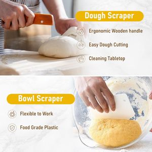 Fournitures et kit de démarrage pour la cuisson du pain au levain, paniers de levage au levain faciles à nettoyer, lame à pain, fouet à pâte - Product Image 5