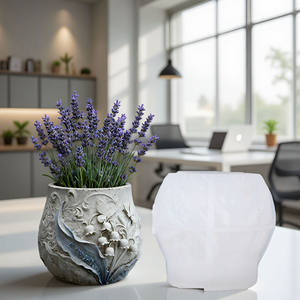 Stampo in <span class=keywords><strong>silicone</strong></span> K1102 per candele a forma di giglio della valle, stampo fai da te per tazze in cemento, stampo regalo, stampo artigianale per decorazioni floreali e vasi - Product Image 3