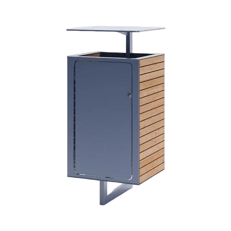 Wholesale Garden Park Street Outdoor stand Perforated Commercial Litter Waste Recycle Bin Wood Trash Can