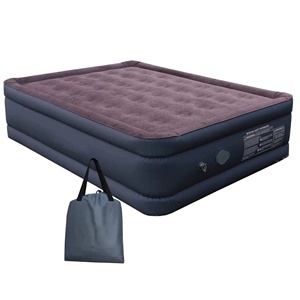 Flocking top design inflatable mattress PVC material Inflatable air mattress with built-in pump suitable for indoor office mall