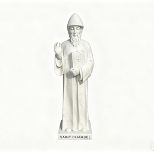 Statue de prêtre ermite libanais en pierre naturelle sculptée à la main, personnalisable, résistante aux intempéries, pour <span class=keywords><strong>jardin</strong></span> d'église - Product Image 2