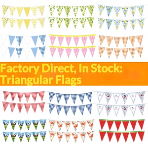 Guirnaldas <span class=keywords><strong>de</strong></span> Banderines Triangulares <span class=keywords><strong>de</strong></span> Papel Recubierto Personalizables, Estilo Vaquero, Superventas Transfronterizos - Product Image 2