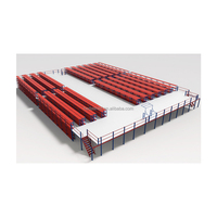 Système de rayonnage de mezzanine robuste en acier pour entrepôt, avec plateformes de stockage et rayonnages de palettes