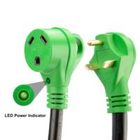 Kabel Ekstensi RV, Kabel Sambungan Daya RV 30A 125V TT-30P ke TT-30R, Kabel 10 Gauge dengan Selubung STW untuk Berkemah, Perkemahan, Taman RV, Area Perkemahan