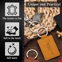 Kit Gantungan Kunci Kulit Persegi Panjang yang Dapat Disesuaikan, Bahan Awal yang Tahan Lama dengan Cincin Terpasang untuk Proyek Pengukiran dan Pencetakan