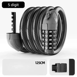 Candado de acero para casco de bicicleta Xunting de 150cm, <span class=keywords><strong>Cable</strong></span> fino portátil, combinación de números inteligentes, candado inteligente para casco de bicicleta para motocicletas - Product Image 2