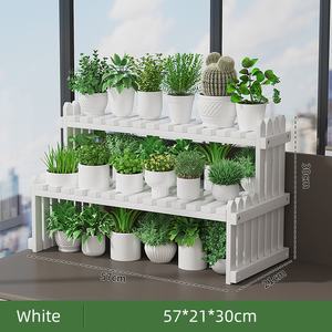 Soporte de Bambú de 2 Niveles para Plantas y Macetas, Estante para Uso en Interiores/Exteriores, <span class=keywords><strong>Pequeño</strong></span> Soporte de <span class=keywords><strong>Escalera</strong></span> para Escritorio - Product Image 5