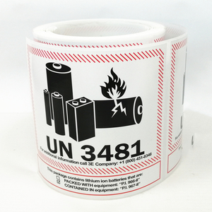 Tùy chỉnh tự dính không thấm nước pin <span class=keywords><strong>Lithium</strong></span> cảnh báo nhãn dán cho sử dụng quảng cáo - Product Image 2
