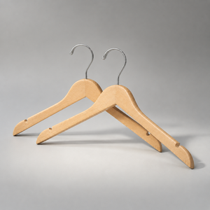 Cintres en bois naturel pour sécher les vêtements, finition lisse, conçus pour la penderie, prix abordable - Product Image 4