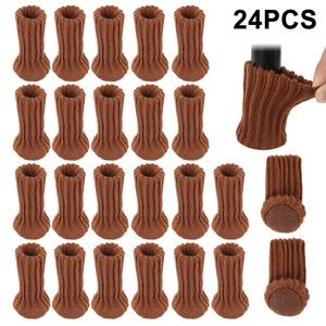 Protections de sol anti-bruit pour meubles, pieds de table, pieds de chaise, chaussettes en tricot, manchons, coussinets, 24 pièces/ensemble - Product Image 1