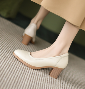 <span class=keywords><strong>Scarpe</strong></span> da Lavoro da Donna con Tacco Grosso e Punta Chiusa, Comode <span class=keywords><strong>Scarpe</strong></span> Eleganti con Punta Rotonda, <span class=keywords><strong>Scarpe</strong></span> da <span class=keywords><strong>Sposa</strong></span> - Product Image 4
