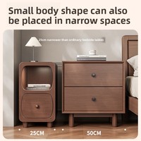 Table de chevet ultra-étroite en bois massif Mini étagère de rangement pour location maison lumière chambre armoire table de