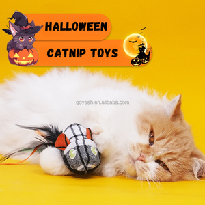 Giocattoli Interattivi per <span class=keywords><strong>Gatti</strong></span> di Halloween, Giocattolo in Peluche con Erba Gatta e Piuma - Product Image 2