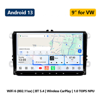 Radio para Auto Android 13 de 9 Pulgadas para VW Volkswagen Golf Passat Tiguan Polo Skoda Rockchip RK3562 WiFi 6 BT 5.4 CarPlay Navegación