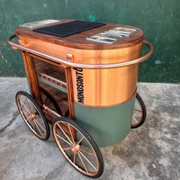 Chariot-bar à champagne personnalisé Chariot à pousser mobile pour verres à vin à champagne à vin pour les mariages et les fêtes
