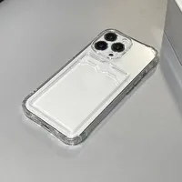 Coque de téléphone transparente en Silicone antichoc pour iPhone 15 14 13 12 Mini 11 Pro XS Max X XR 7 8 Plus Housse de protection arrière pour carte