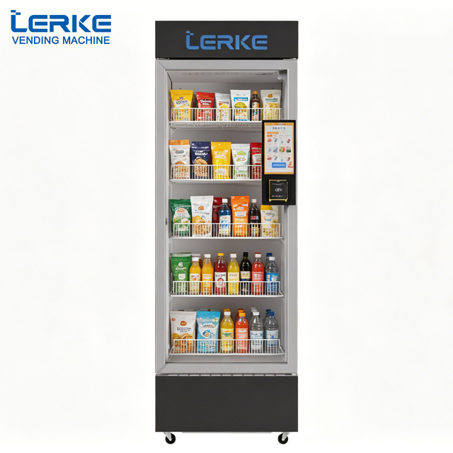 LERKE AI Smart Fridge Cold Drinks Fresh Food Vending Machine with Camera and Payment System