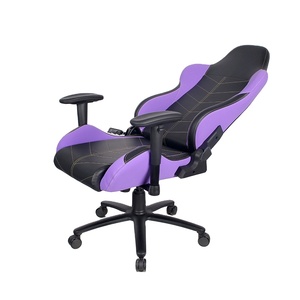 Reposabrazos reclinable ajustable púrpura de cuero personalizado Silla de juego ergonómica <span class=keywords><strong>Razer</strong></span> negra - Product Image 3