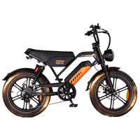Vélo électrique tout-terrain A50 20*4" 48V Lithium 25km/h avec pneus larges, freins à disque hydrauliques, noir, pour adultes, disponible depuis l'entrepôt européen.
