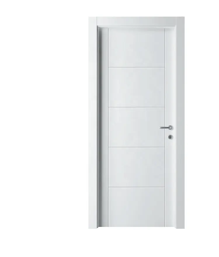 क्लासिक लाइन दरवाजा डिजाइन यूरोपीय शैली घर कमरे ध्वनि सबूत प्राइमर चित्रित सफेद कस्टम आंतरिक दरवाजे