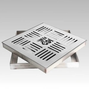Couvercle de manhole dissimulé en acier inoxydable, couvercle de caniveau de drainage, couvercle de drain de sol décoratif pour cour, couvercle d'égout - Product Image 1