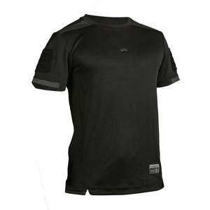 T-shirt tactique à manches courtes pour homme, séchage rapide, col rond, couleur unie, matière absorbante en nylon et polyester, équipement de défense personnelle - Product Image 2