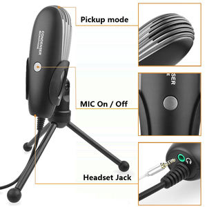 ไมโครโฟนคอมพิวเตอร์สำหรับแล็ปท็อปไมโครโฟนคอนเดนเซอร์สำหรับร้องเพลงไมค์ตั้งโต๊ะ - Product Image 5