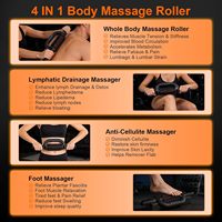 Masseur à rouleaux portable rechargeable en jade avec contrôle de la minuterie et vibrations, pour la relaxation musculaire du corps et du cou à domicile