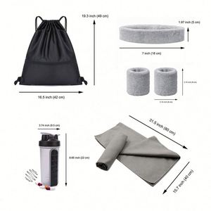 Custom Logo <b>Shaker</b> <b>Bottle</b> Quick Dry Towel Drawstring Bag Sweatbands Gym Swag Kit for Fitness Promotion - Product Image 2