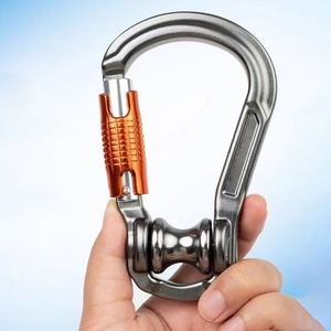 ตะขอเกี่ยวแบบล็อคหลักสำหรับใช้งานกลางแจ้ง ทำจากอลูมิเนียมอัลลอยด์ พร้อมตัวล็อคสองชั้นเพื่อความปลอดภัย สำหรับการปีนเขาและการควบคุมเชือกซิปไลน์ - Product Image 2