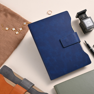 Chất lượng cao da A6 bìa da ràng buộc Tạp Chí ràng buộc cạnh dòng cuộc họp PHÚT Nhật Ký màu xanh da kinh doanh máy tính xách tay - Product Image 3