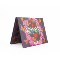 Palette de fards à paupières personnalisée en papier violet écologique avec finition mate, doublure en éponge et estampage à chaud pour cadeau de marque de beauté