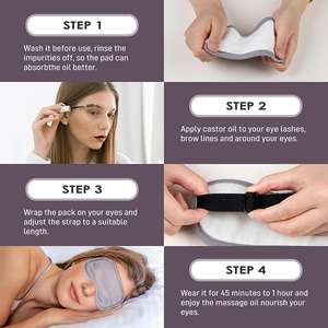 Paquete de Aceite de Ricino Reutilizable para Ojos, Envoltura de Aceite de Ricino, Kit de Paquetes de Aceite de Ricino, Mascarilla para Ojos para Pestañas y Cejas Escasas, Mascarilla de Aceite de Ricino para Ojos - Product Image 4