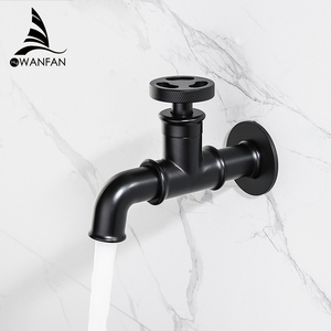 Robinet mural pour toilettes 20i04R, petit robinet, robinet <span class=keywords><strong>de</strong></span> <span class=keywords><strong>jardin</strong></span> extérieur, style rétro, noir mat européen, robinet <span class=keywords><strong>de</strong></span> machine à laver, robinet à bec - Product Image 2