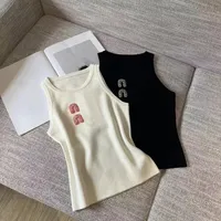 Débardeur Miu pour femme, hauts de créateur, gilet de luxe en pur coton, vêtement sans manches, chemise Miu Miu bb9 0ac