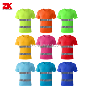 Hi Vis Áo Sơ Mi Trang Phục Xây Dựng Áo Thun Nam Phản Quang An Toàn Màu Hồng - Product Image 4