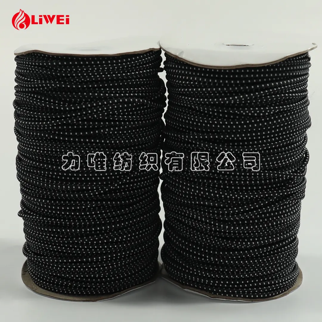 Manufacturer good quality strong Stretch polyester round elastic rubber rope circle dot Elastic Band
