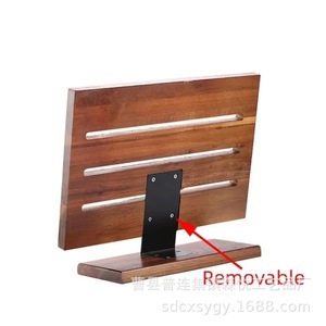Porte-couteaux magnétique en bois massif, 7 pièces, support de rangement pour couteaux de cuisine avec base en bois pour usage domestique - Product Image 3
