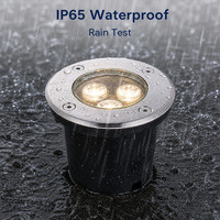 Outdoor IP67 Wasserdichte Einstellbare 24V/12V Landschafts-LED-Bodeneinbauleuchten, 100mm 130mm 3W, für Beton, Rund